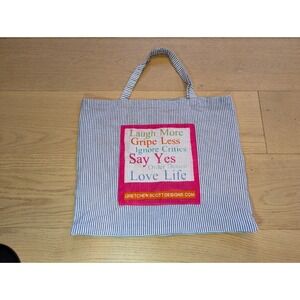 Gretchen Scott‎ Designs Tote Bag Striped Cotton Shopper Reusable Grocery